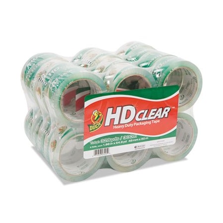 Duck, HEAVY-DUTY CARTON PACKAGING TAPE, 3in CORE, 1.88in X 55 YDS, CLEAR, 24PK